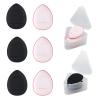WishLotus 6Pc Mini Finger Powder Puff, Drop-Shaped Makeup Sponges for Foundation, Reusable Loose Powder Puffs with Small Case for Women&Girls and Makeup Setting Wet & Dry(Black+Pink view 1