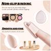 WishLotus 6Pc Mini Finger Powder Puff, Drop-Shaped Makeup Sponges for Foundation, Reusable Loose Powder Puffs with Small Case for Women&Girls and Makeup Setting Wet & Dry(Black+Pink view 4