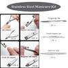 Pedicure Knife Tools Kits, Professional Stainless Steel Dead Skin Foot Callus Remover,19 pcs Nail Clipper Kit Ingrown Toenail Knife Tools Foot Scraper Knife to Remove Dead Skin with Leather Bag view 4