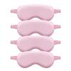 TOPTIE 4 Pack Silk Sleep Mask Blindfold Travel Nap Eye Cover Light Double-Side Smooth Rest Eyeshade, 8 1/4" x 3 3/4"-Light Pink view 1