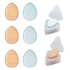 WishLotus 6Pc Mini Finger Powder Puff, Drop-Shaped Makeup Sponges for Foundation, Reusable Loose Powder Puffs with Small Case for Women&Girls and Makeup Setting Wet & Dry(Blue+Nude) view 1