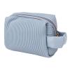 Travel Makeup Bag, Blue Fashionable Cute PU Leather Portable Zipper Toiletry Handbags Purses Cosmetic Bag for Women Girls view 1