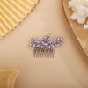 Chargances Bride Wedding Rhinestone Hair Comb Purple Crystal Hair Side Comb Fashion Handmade Headpiece Bridal Hair Accessories for Wedding Prom Flower Girl (Purple) view 2
