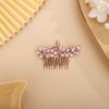 Chargances Bride Wedding Rhinestone Hair Comb Pink Crystal Hair Side Comb Fashion Handmade Headpiece Bridal Hair Accessories for Wedding Prom Flower Girl (Pink) view 2