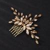 Teyglen Women's Dainty Rhinestones Hair Comb - Luxurious Bridal Accessory with Shiny Rhinestones for Brides and Girls (Champagne) view 2