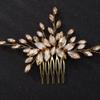 Teyglen Women's Dainty Rhinestones Hair Comb - Luxurious Bridal Accessory with Shiny Rhinestones for Brides and Girls (Champagne) view 4
