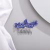 Chargances Bride Wedding Rhinestone Hair Comb Royal Blue Crystal Hair Side Comb Fashion Handmade Headpiece Bridal Hair Accessories for Wedding Prom Flower Girl (Royal Blue) view 2