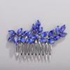 Chargances Bride Wedding Rhinestone Hair Comb Royal Blue Crystal Hair Side Comb Fashion Handmade Headpiece Bridal Hair Accessories for Wedding Prom Flower Girl (Royal Blue) view 3