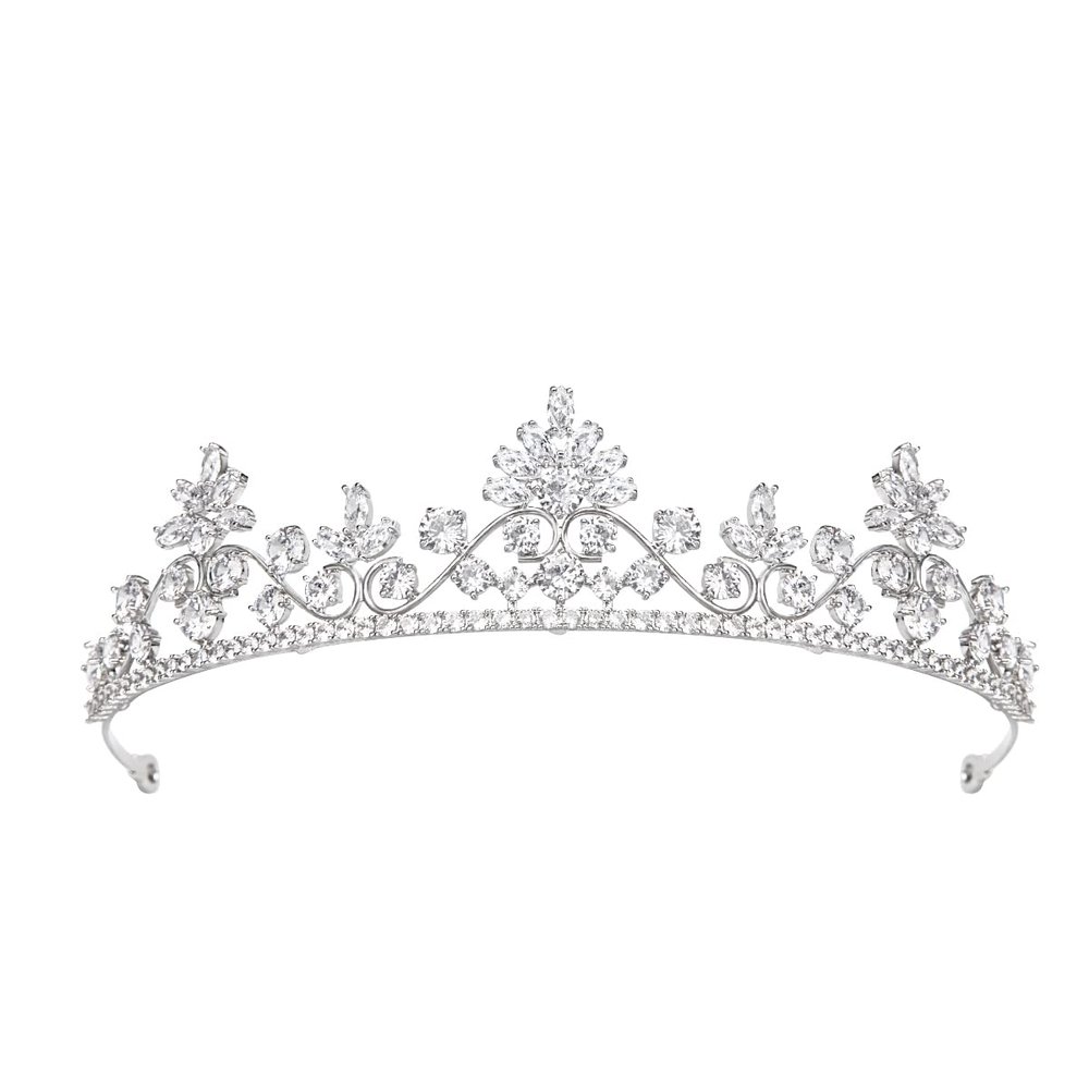 YYSuniee Luxury Cubic Zirconia Crowns and Tiaras Princess Wedding Crown Elegant Pageant Headband for Women Gift