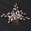 Teyglen Women's Dainty Rose Gold Bridal Hair Comb - Luxurious Shiny Rhinestones Hair Accessory for Brides and Girls (Rose Gold) view 1