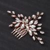 Teyglen Women's Dainty Rose Gold Bridal Hair Comb - Luxurious Shiny Rhinestones Hair Accessory for Brides and Girls (Rose Gold) view 2
