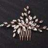 Teyglen Women's Dainty Rose Gold Bridal Hair Comb - Luxurious Shiny Rhinestones Hair Accessory for Brides and Girls (Rose Gold) view 4