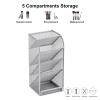 Jaugufiy Metal Makeup Brush Holder Organizer Pen Holder Compartments Multi-Purpose Cosmetics Brushes Storage Box , Beauty Tools, Pencil (Silver) view 3
