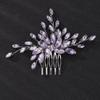 Teyglen Women Dainty Simple Rhinestones Hair Comb - Luxurious Shiny Bridal Side Hair Accessories for Bride, Wedding (Light Purple) view 1