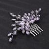 Teyglen Women Dainty Simple Rhinestones Hair Comb - Luxurious Shiny Bridal Side Hair Accessories for Bride, Wedding (Light Purple) view 3