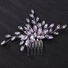 Teyglen Women Dainty Simple Rhinestones Hair Comb - Luxurious Shiny Bridal Side Hair Accessories for Bride, Wedding (Light Purple) view 4