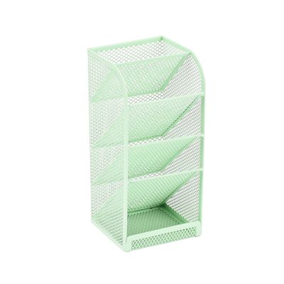 Jaugufiy Metal Makeup Brush Holder Organizer Pen Holder Compartments Multi-Purpose Cosmetics Brushes Storage Box , Beauty Tools, Pencil (Green)