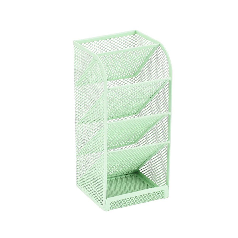 Jaugufiy Metal Makeup Brush Holder Organizer Pen Holder Compartments Multi-Purpose Cosmetics Brushes Storage Box , Beauty Tools, Pencil (Green)
