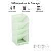 Jaugufiy Metal Makeup Brush Holder Organizer Pen Holder Compartments Multi-Purpose Cosmetics Brushes Storage Box , Beauty Tools, Pencil (Green) view 4