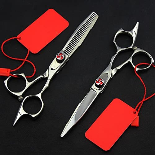 Hair Cutting Shears, 5.5 Inch Professional Japan 440c Steel Hair Cut Thinning Shears Cutting Barber Cut Hair Scissors Set Makeup Hairdressing Scissors (Color : Set)