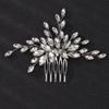Teyglen Handmade Bridal Hair Comb with Rhinestones and Crystals - Blue, Black, Red, Silver Headpiece for Women and Girls view 1