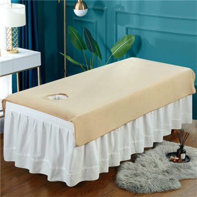 Darley Soft Beauty Bed Sheet Cover with Face Hole Beauty Massage SPA Couch Cover Solid Color Bed Sheet Cover Massage Table Cover Sheet Salon Couch Sheet for Massage Bed-B 31x79inch(80x200cm)