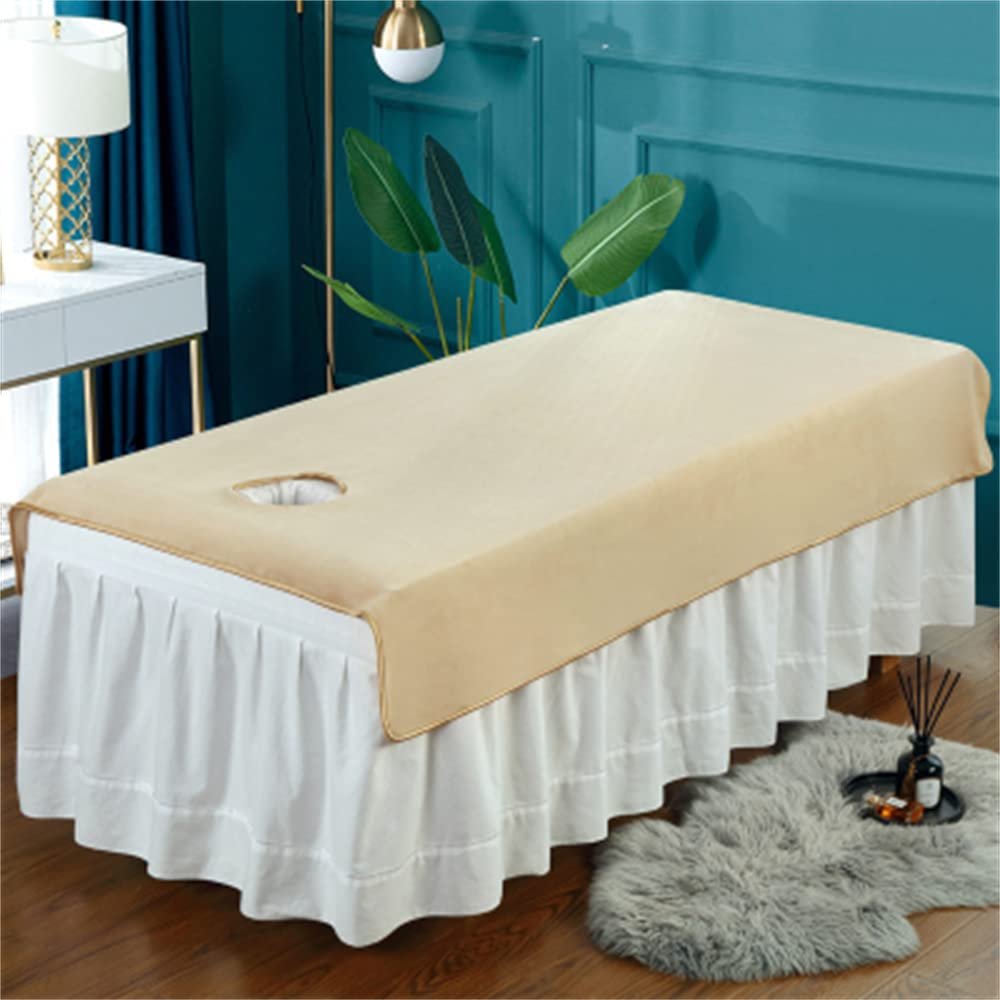 Darley Soft Beauty Bed Sheet Cover with Face Hole Beauty Massage SPA Couch Cover Solid Color Bed Sheet Cover Massage Table Cover Sheet Salon Couch Sheet for Massage Bed-B 31x79inch(80x200cm)