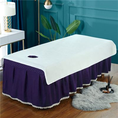 Darley Soft Beauty Bed Sheet Cover with Face Hole Beauty Massage SPA Couch Cover Solid Color Bed Sheet Cover Massage Table Cover Sheet Salon Couch Sheet for Massage Bed-D 31x79inch(80x200cm)