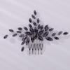 Teyglen Women's Luxurious Bridal Hair Comb with Shiny Rhinestones in Purple, Black, Red and Blue - Dainty and Simple Side Hair Accessory for Brides and Girls view 1