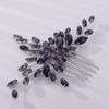 Teyglen Women's Luxurious Bridal Hair Comb with Shiny Rhinestones in Purple, Black, Red and Blue - Dainty and Simple Side Hair Accessory for Brides and Girls view 2