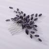 Teyglen Women's Luxurious Bridal Hair Comb with Shiny Rhinestones in Purple, Black, Red and Blue - Dainty and Simple Side Hair Accessory for Brides and Girls view 3
