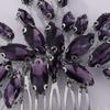 Teyglen Women's Luxurious Bridal Hair Comb with Shiny Rhinestones in Purple, Black, Red and Blue - Dainty and Simple Side Hair Accessory for Brides and Girls view 4