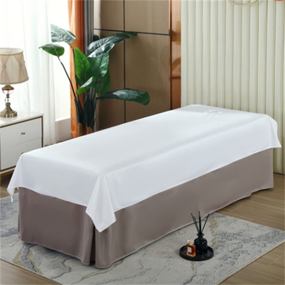 Darley Washable SPA Massage Couch Cover with Face Hole Massage Sheet Cover Beauty Massage SPA Couch Cover Massage Table Cover Sheet Salon Bed Sheet for Massage Bed-B 47x79inch(120x200cm)