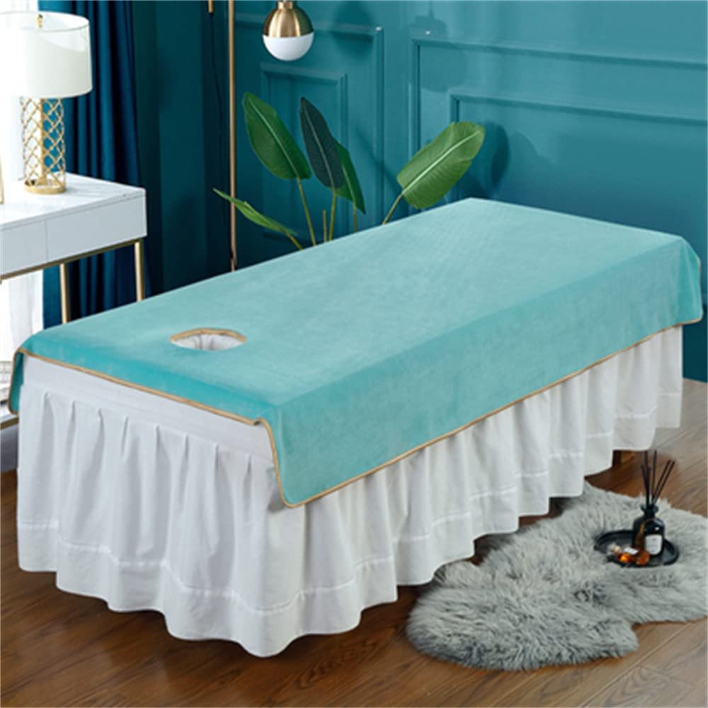 Darley Soft Beauty Bed Sheet Cover with Face Hole Beauty Massage SPA Couch Cover Solid Color Bed Sheet Cover Massage Table Cover Sheet Salon Couch Sheet for Massage Bed-A 31x79inch(80x200cm)