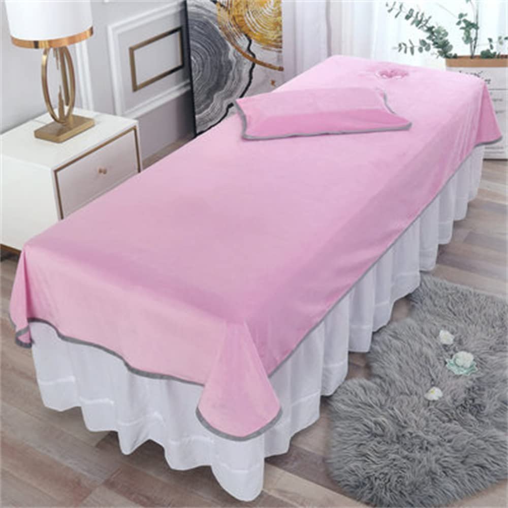 Darley Cotton Salon Couch Sheet with Face Hole Massage Table Cloth Solid Color Beauty Massage SPA Couch Cover Massage Table Cover Sheet Salon Bed Sheet for Massage Bed-E 39x79inch(100x200cm)
