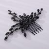Teyglen Simple Full Rhinestone Hair Comb - Crystal Bride Wedding Hair Comb - Luxurious Black Crystal Bridal Side Comb - Vintage Headpiece for Women Bride Girl view 3