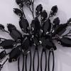 Teyglen Simple Full Rhinestone Hair Comb - Crystal Bride Wedding Hair Comb - Luxurious Black Crystal Bridal Side Comb - Vintage Headpiece for Women Bride Girl view 4