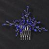 Teyglen Women Dainty Simple Full Rhinestones Bride Wedding Hair Comb - Luxurious Shiny Rhinestone Hair Accessory for Brides and Girls (Blue) view 1