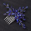 Teyglen Women Dainty Simple Full Rhinestones Bride Wedding Hair Comb - Luxurious Shiny Rhinestone Hair Accessory for Brides and Girls (Blue) view 2