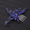 Teyglen Women Dainty Simple Full Rhinestones Bride Wedding Hair Comb - Luxurious Shiny Rhinestone Hair Accessory for Brides and Girls (Blue) view 3