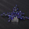 Teyglen Women Dainty Simple Full Rhinestones Bride Wedding Hair Comb - Luxurious Shiny Rhinestone Hair Accessory for Brides and Girls (Blue) view 4