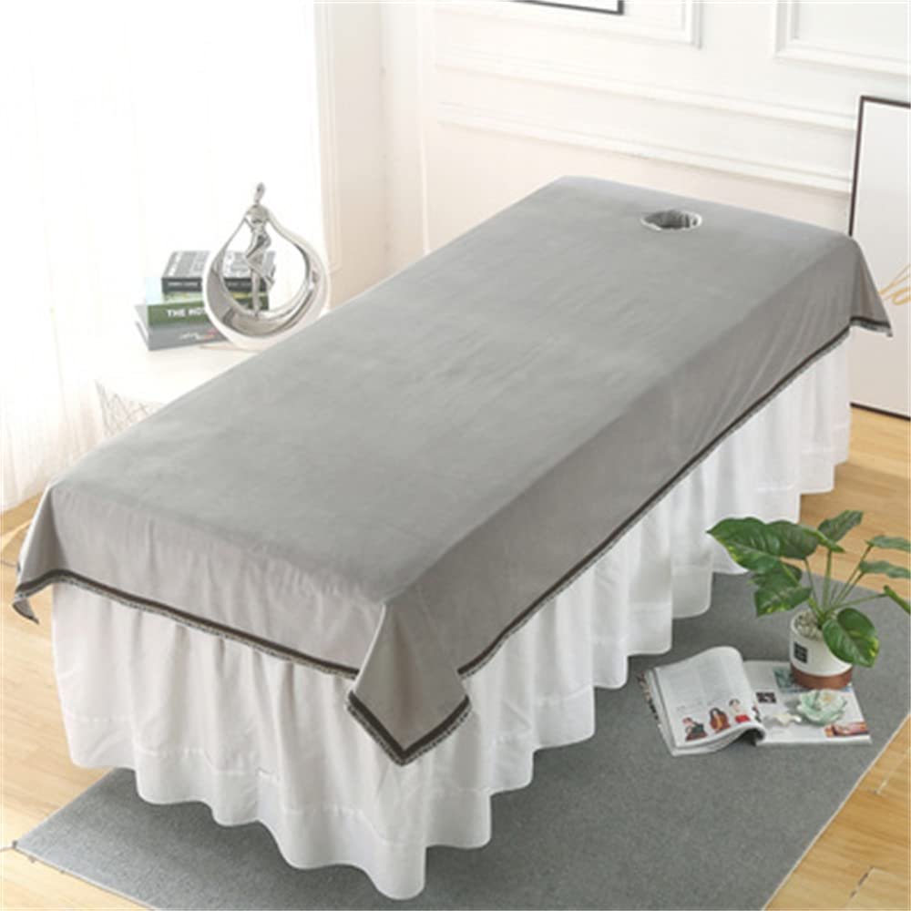 Massage Table Cover Sheet with Face Hole Massage Sheet Cover Solid Color Beauty Salon Spa Sheet Beauty Couch Cover for Massage Tables Bed Treatment-E 31x79inch(80x200cm)