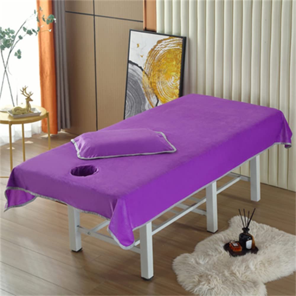 Darley Cotton Salon Couch Sheet with Face Hole Massage Table Cloth Solid Color Beauty Massage SPA Couch Cover Massage Table Cover Sheet Salon Bed Sheet for Massage Bed-C 47x87inch(120x220cm)