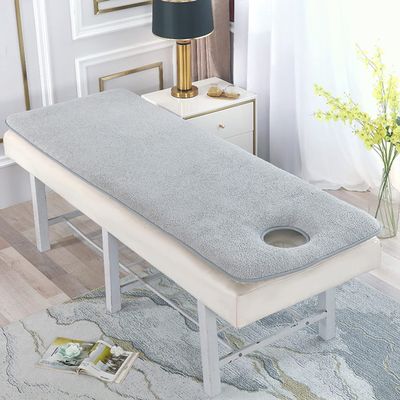 Massage Table Mattress Protector with Elastic Bands Beauty Salon Bed Mattress Topper with Hole Non-Slip Lash Bed Cushion Only Spa Bed Mattress Pad with Trapezoidal Head,Gray,70x185cm