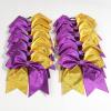 OAOLEER 12 Count 7" Hair Bows - 12PCS 7" Glitter Cheer Hair Bows for Girls - Premium Quality Sequin Hair Ties with Elastic Band for Cheerleading Team Sports, Purple and Gold view 4