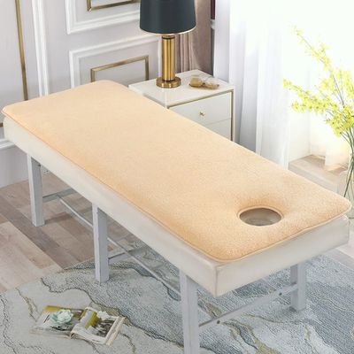 Massage Table Mattress Protector with Elastic Bands Beauty Salon Bed Mattress Topper with Hole Non-Slip Lash Bed Cushion Only Spa Bed Mattress Pad with Trapezoidal Head,Camel,60x180cm