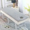 Massage Table Mattress Protector with Elastic Bands Beauty Salon Bed Mattress Topper with Hole Non-Slip Lash Bed Cushion Only Spa Bed Mattress Pad with Trapezoidal Head,Gray,60x180cm view 1