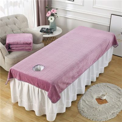 Soft Beauty Salon Spa Sheet with Face Hole Beauty Massage SPA Couch Cover Solid Color Beauty Couch Cover for Massage Tables Bed Treatment Salon Bed Sheet Cover for Massage Bed-B 44x87inch(115x220cm)