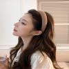 Girls' headband Solid color sponge headband Hair clip Fall/Winter plush face non-slip pressure headband Headband (Brown coffee color) view 2