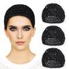 Etercycle 3 Pieces Mesh Crochet Hair Net Snoods for Women, Soft Rayon Knit Crochet Hairnet Hair Cover Accessory for Sleeping (Black) view 1